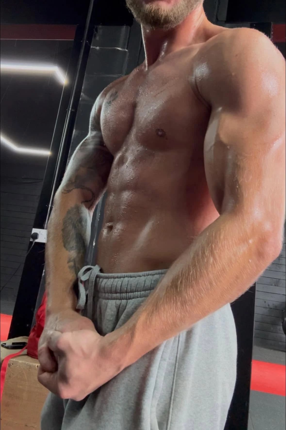 Declan Jones training in the gym